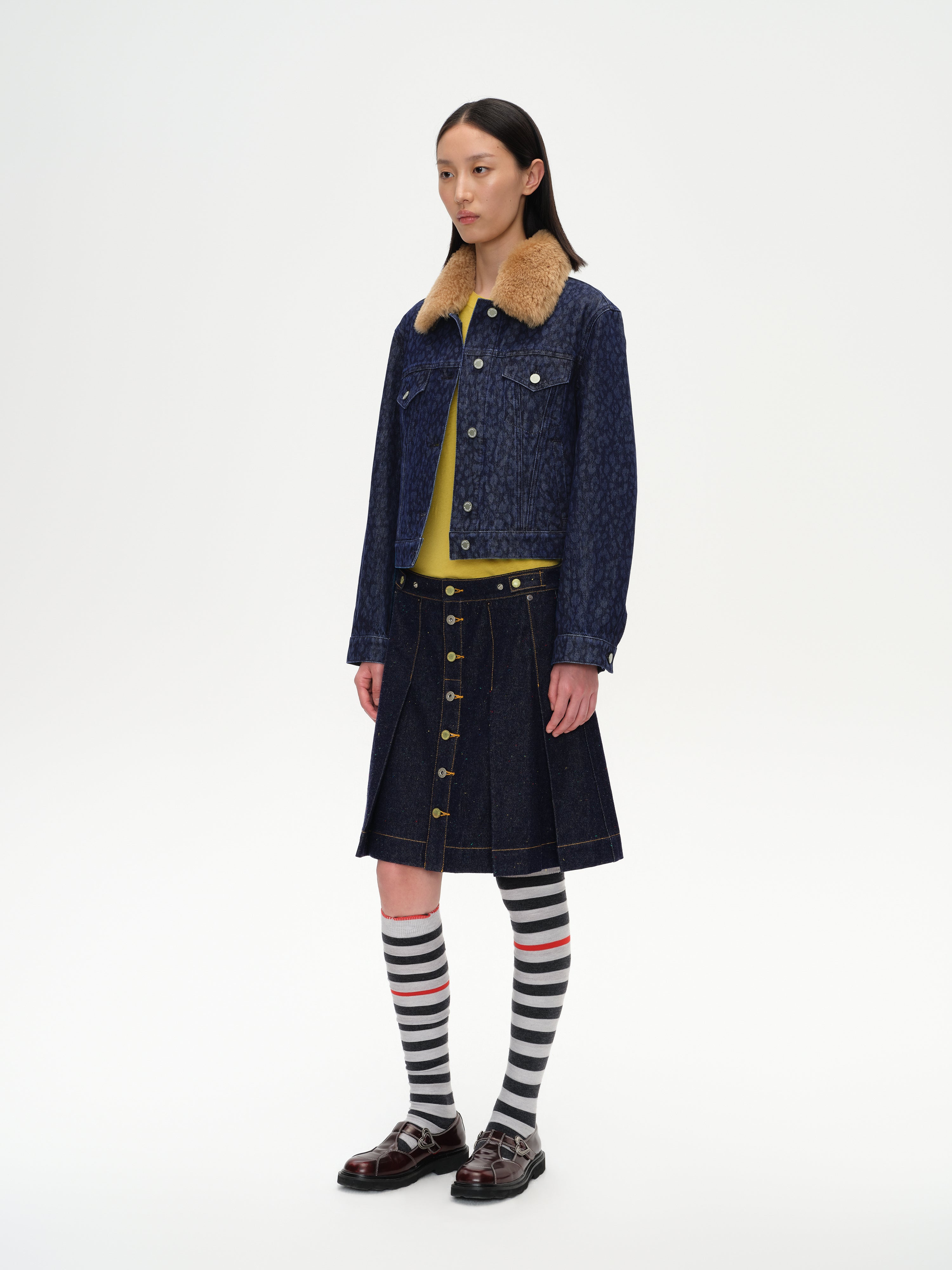 Color-Block Stripe Knee-High Socks