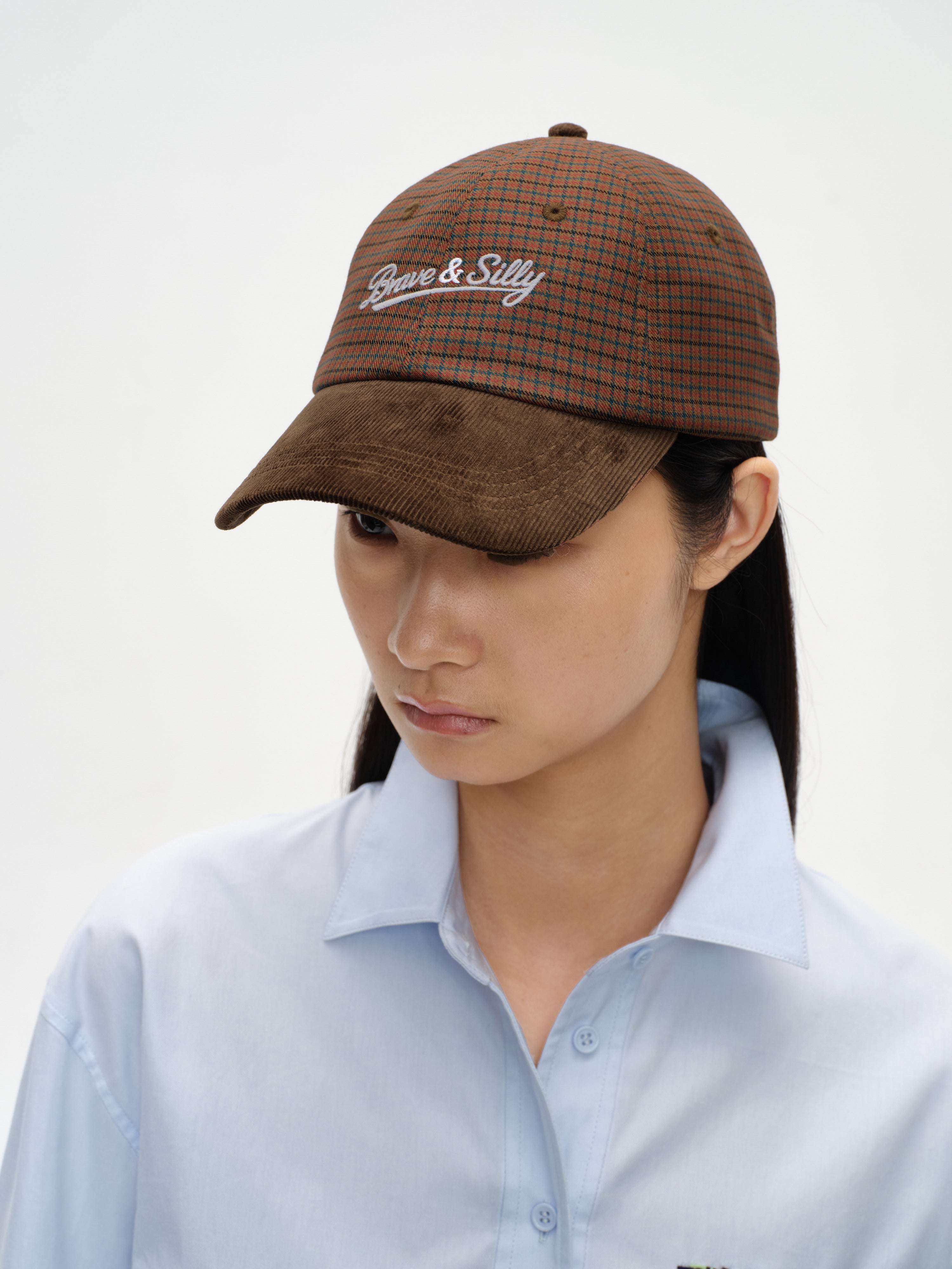 Embroidered Plaid Baseball Cap