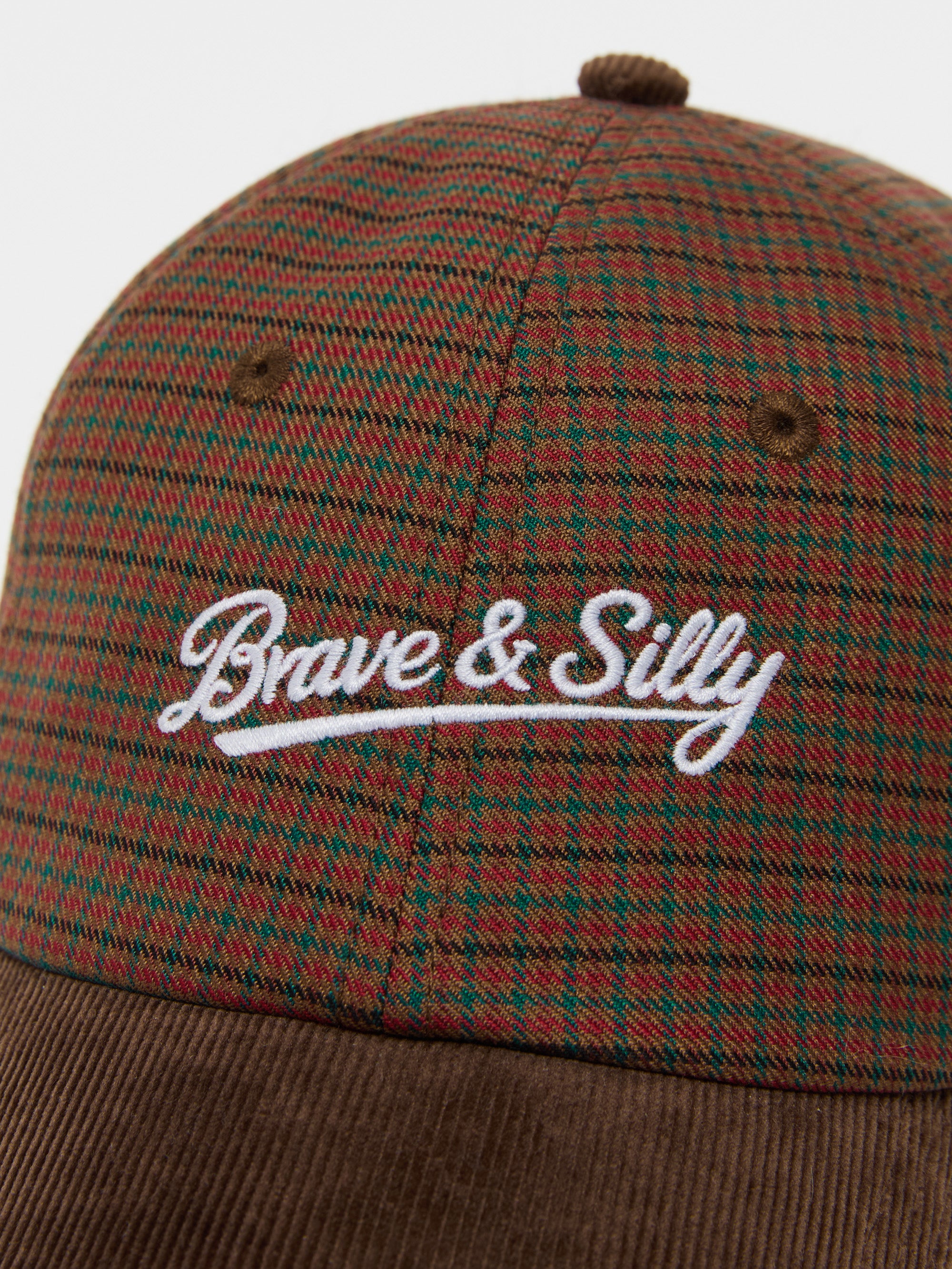 Embroidered Plaid Baseball Cap