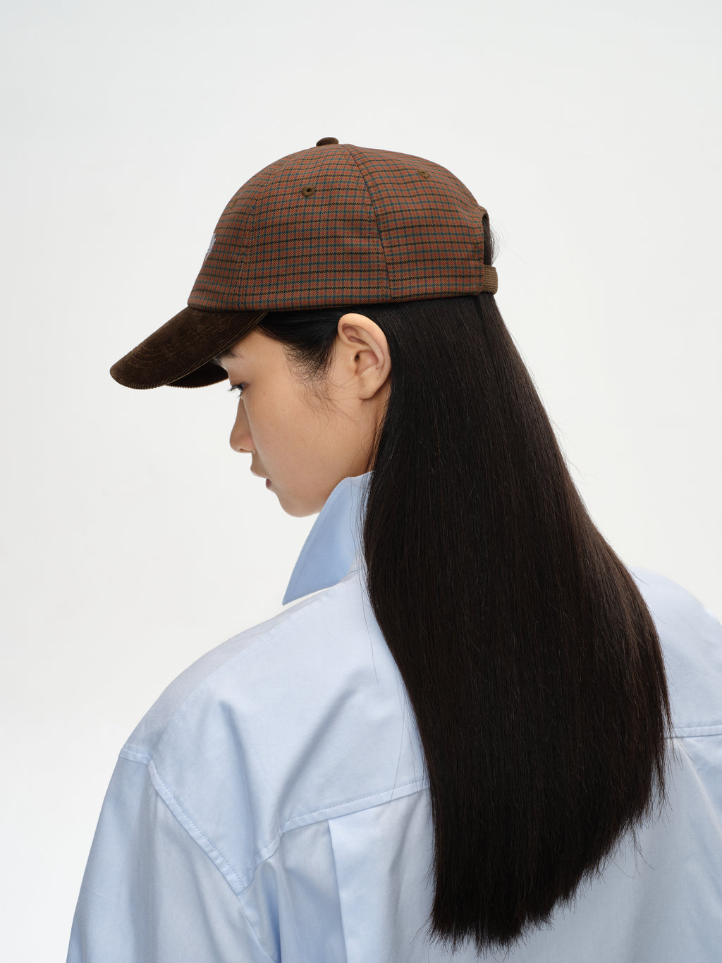 Embroidered Plaid Baseball Cap