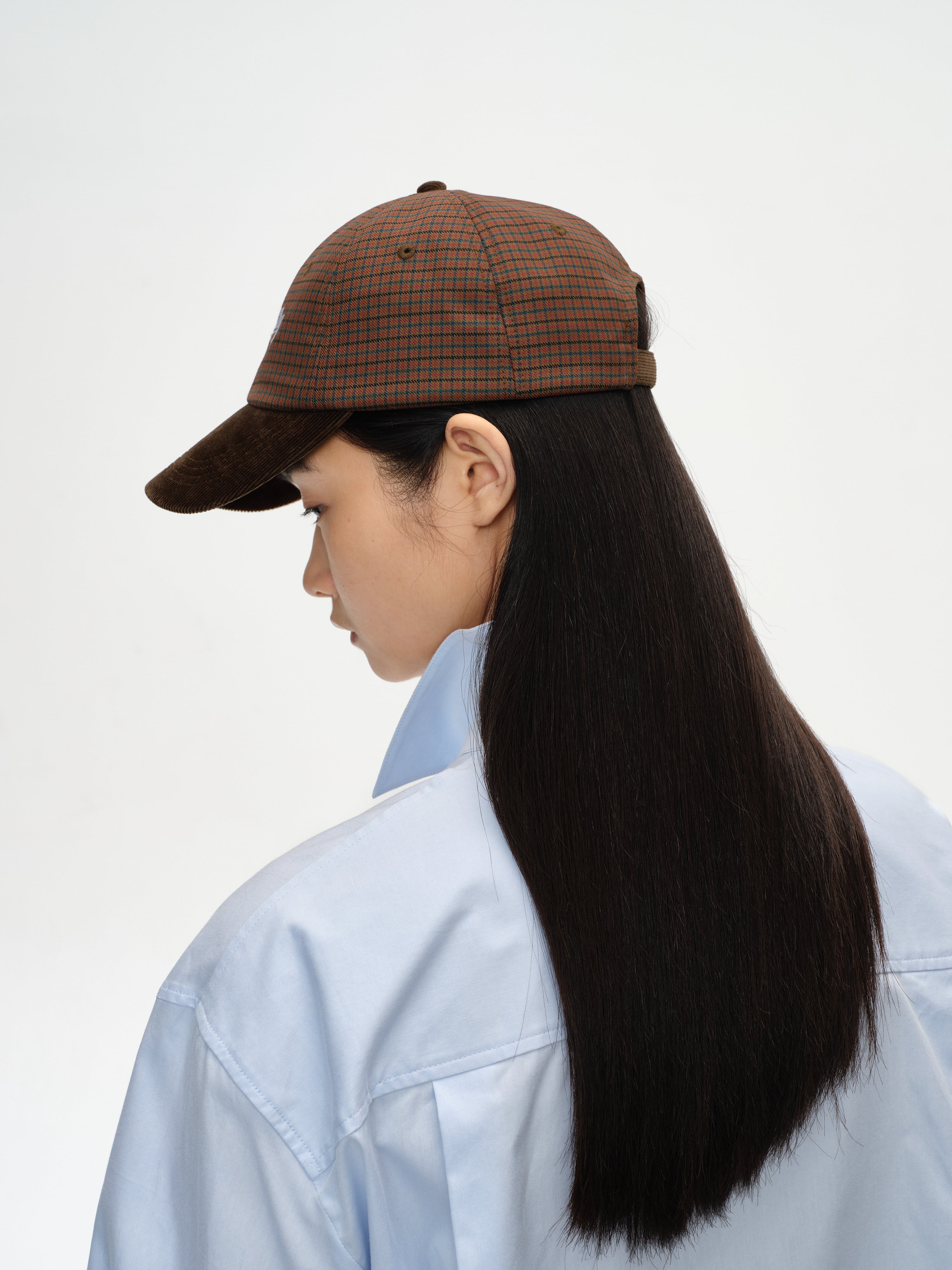 Embroidered Plaid Baseball Cap