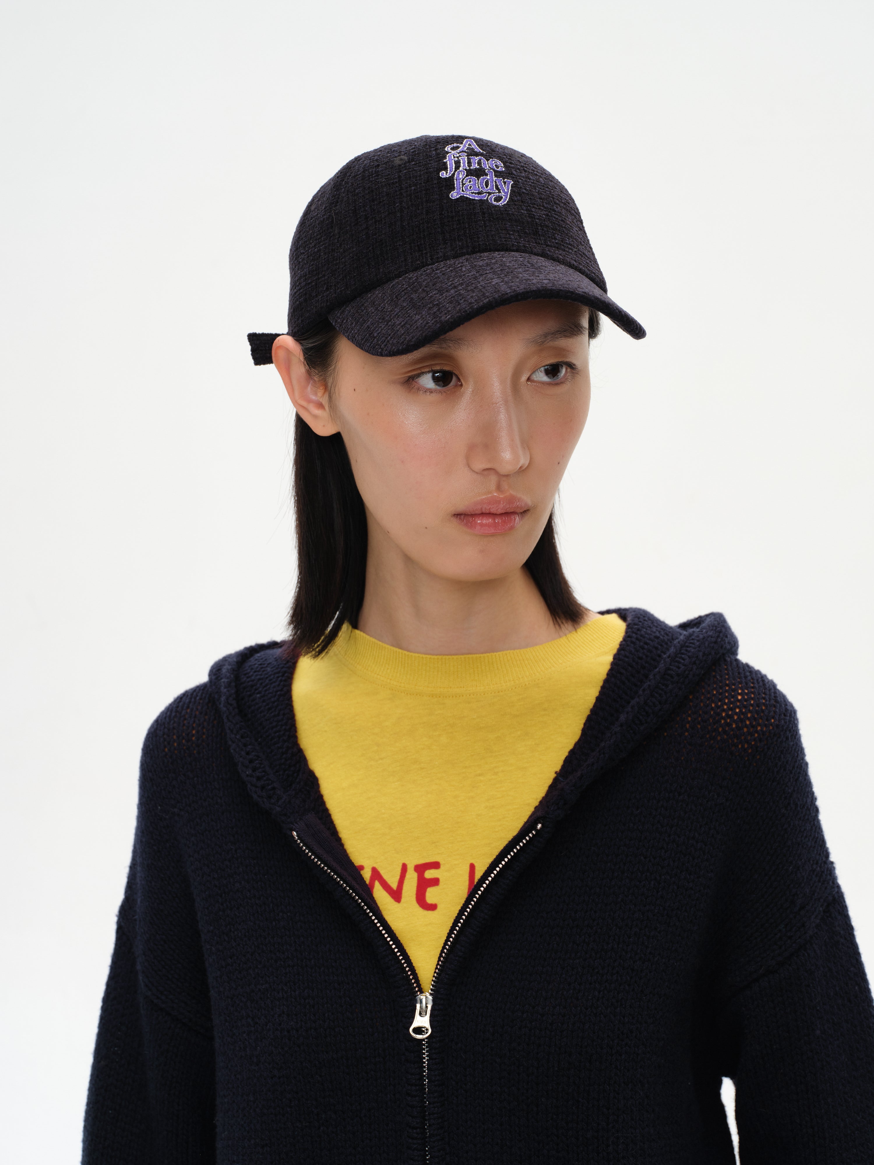 Fine Lady Textured Check Cap