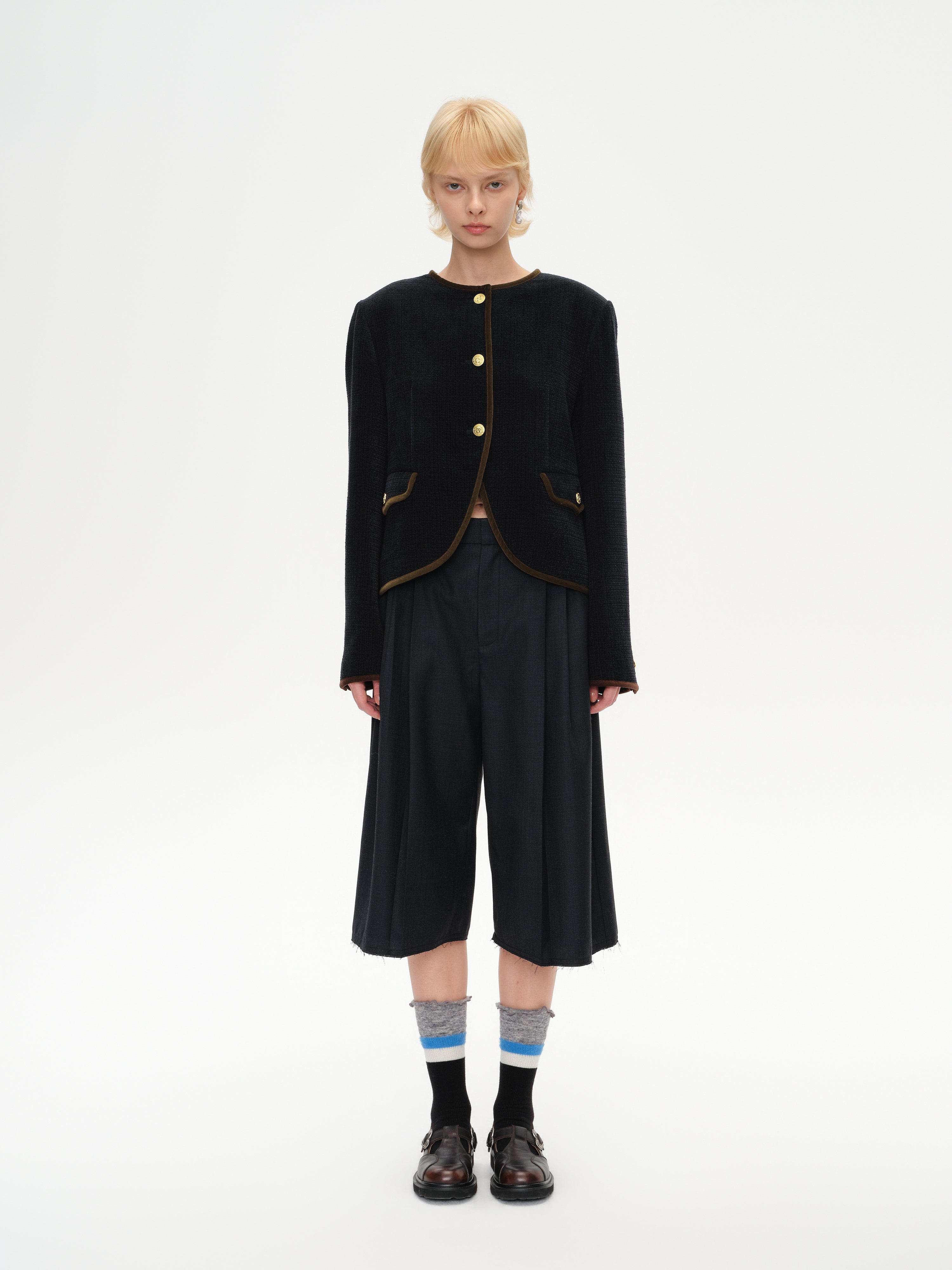 Contrast Cuff Crew Socks