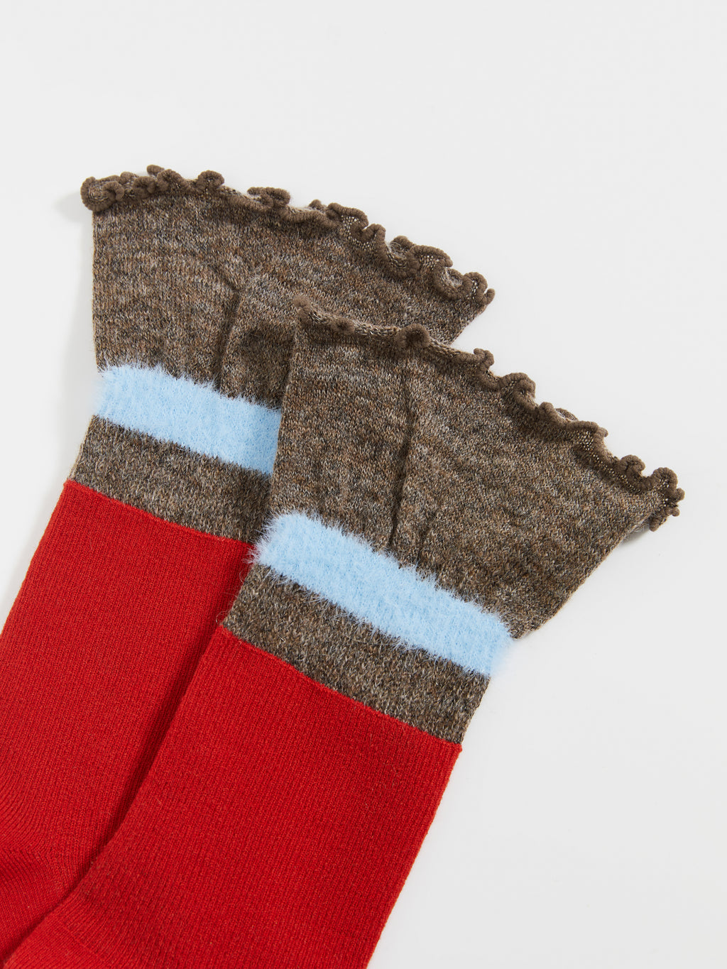 Contrast Cuff Crew Socks