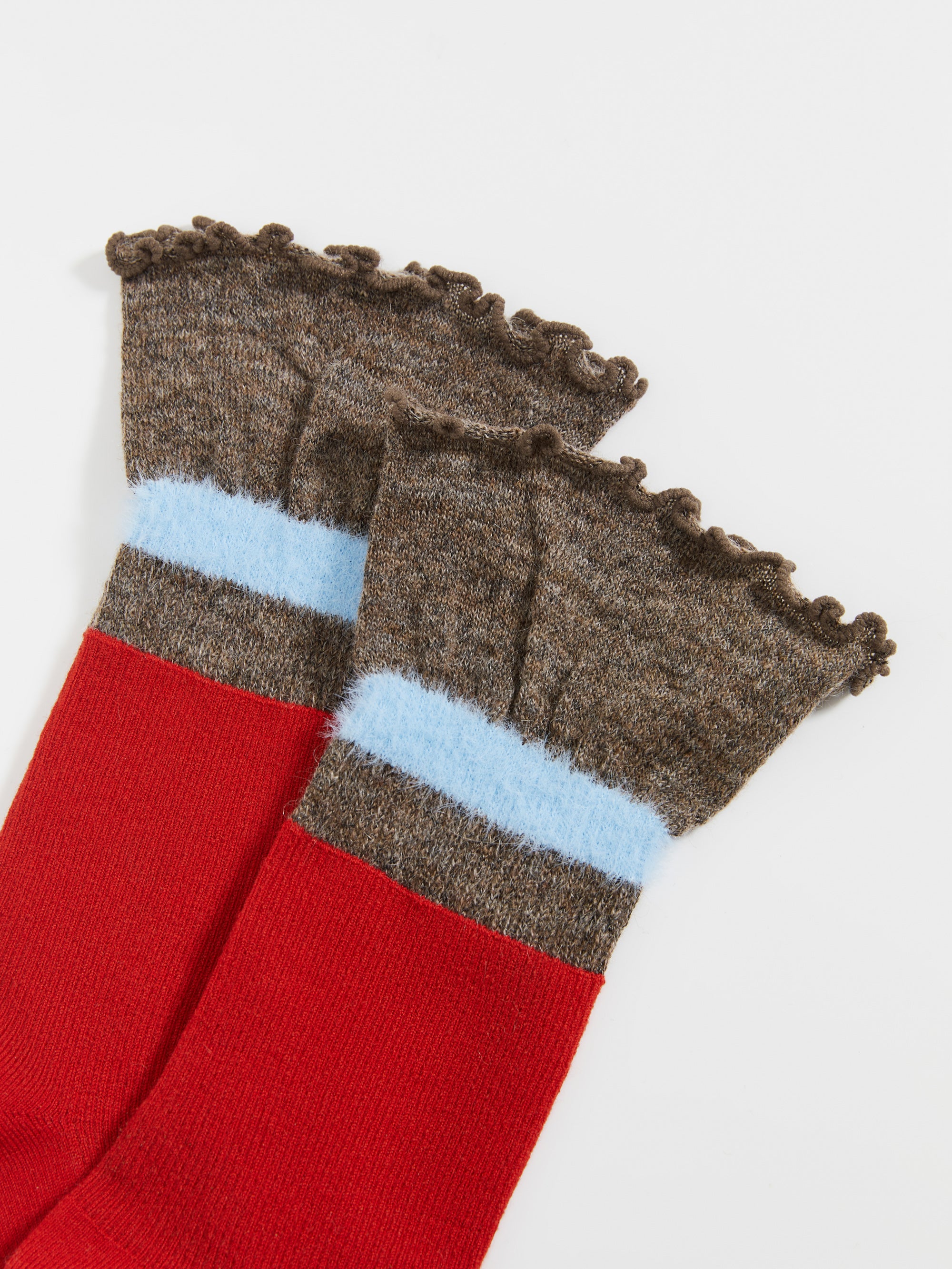 Contrast Cuff Crew Socks