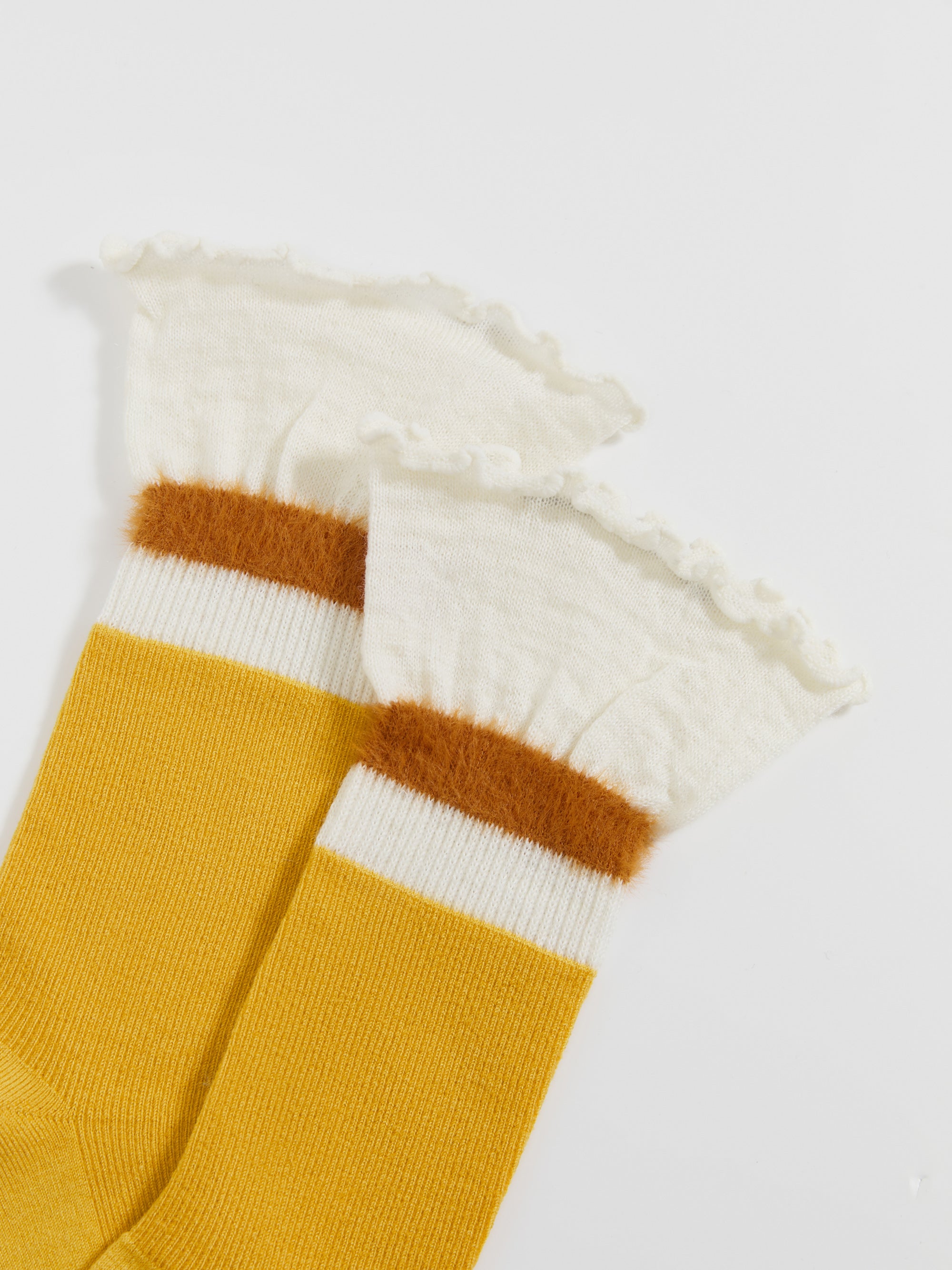 Contrast Cuff Crew Socks