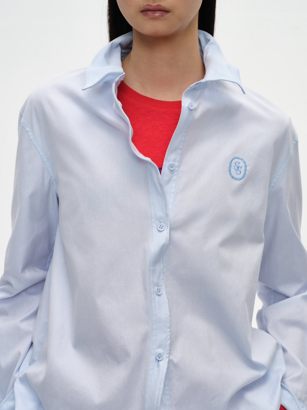 Twisted Placket Long Sleeve Shirt
