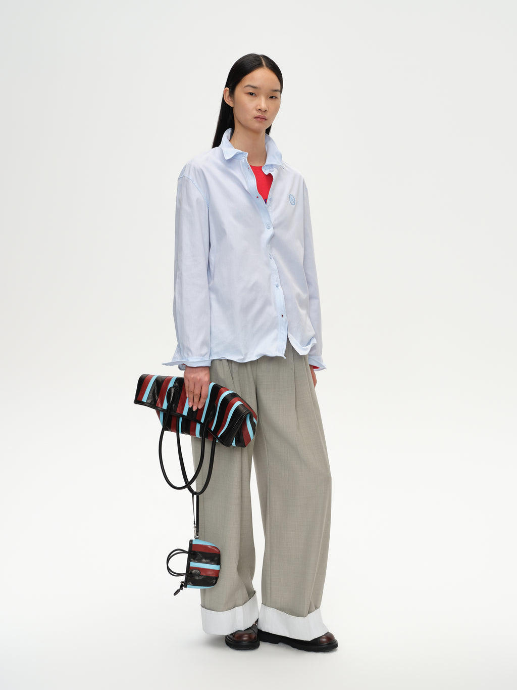 Twisted Placket Long Sleeve Shirt