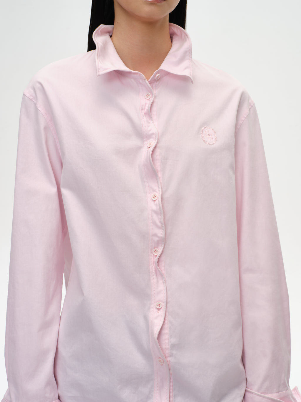 Twisted Placket Long Sleeve Shirt