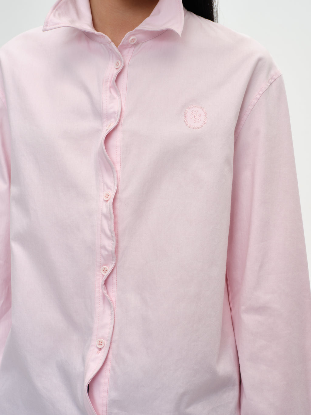 Twisted Placket Long Sleeve Shirt