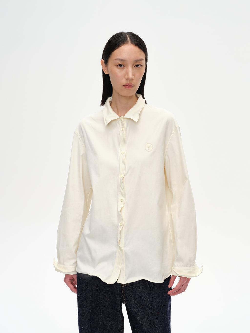 Twisted Placket Long Sleeve Shirt