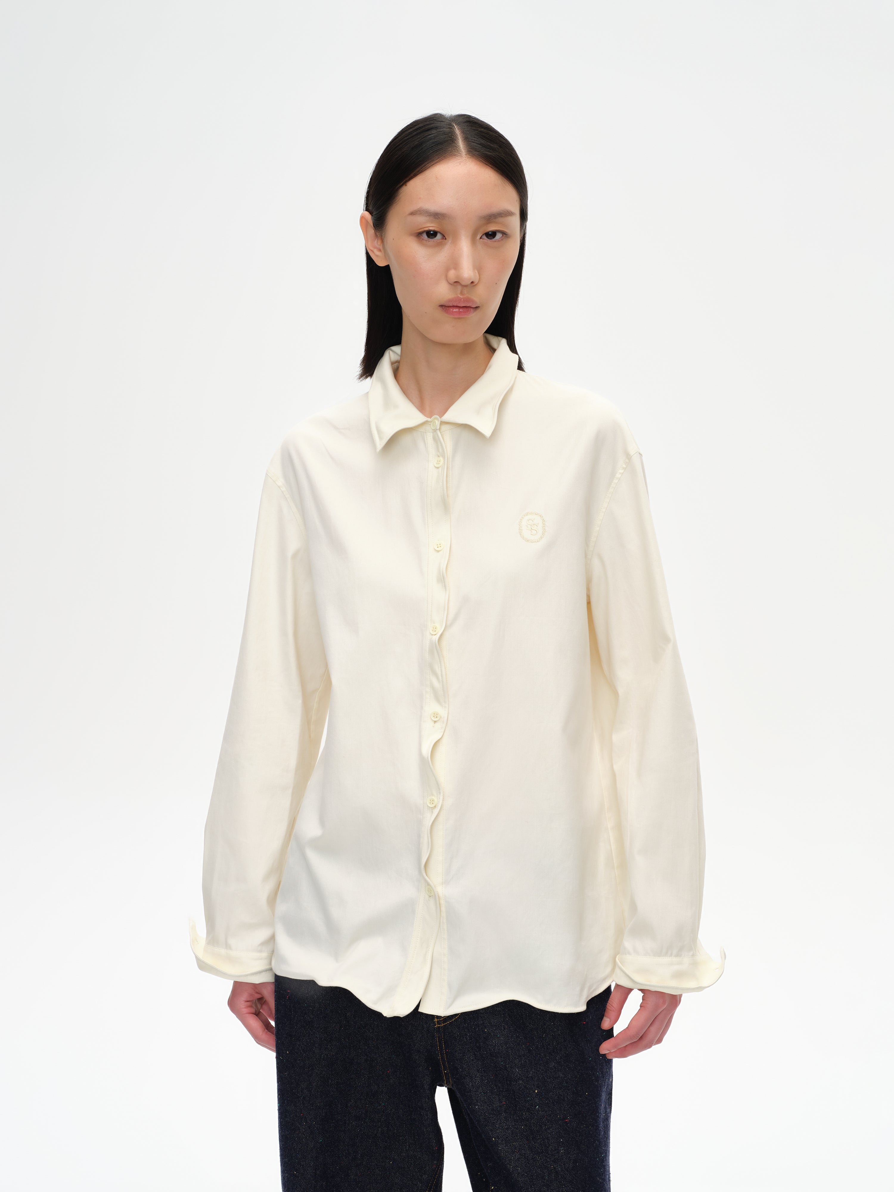 Twisted Placket Long Sleeve Shirt