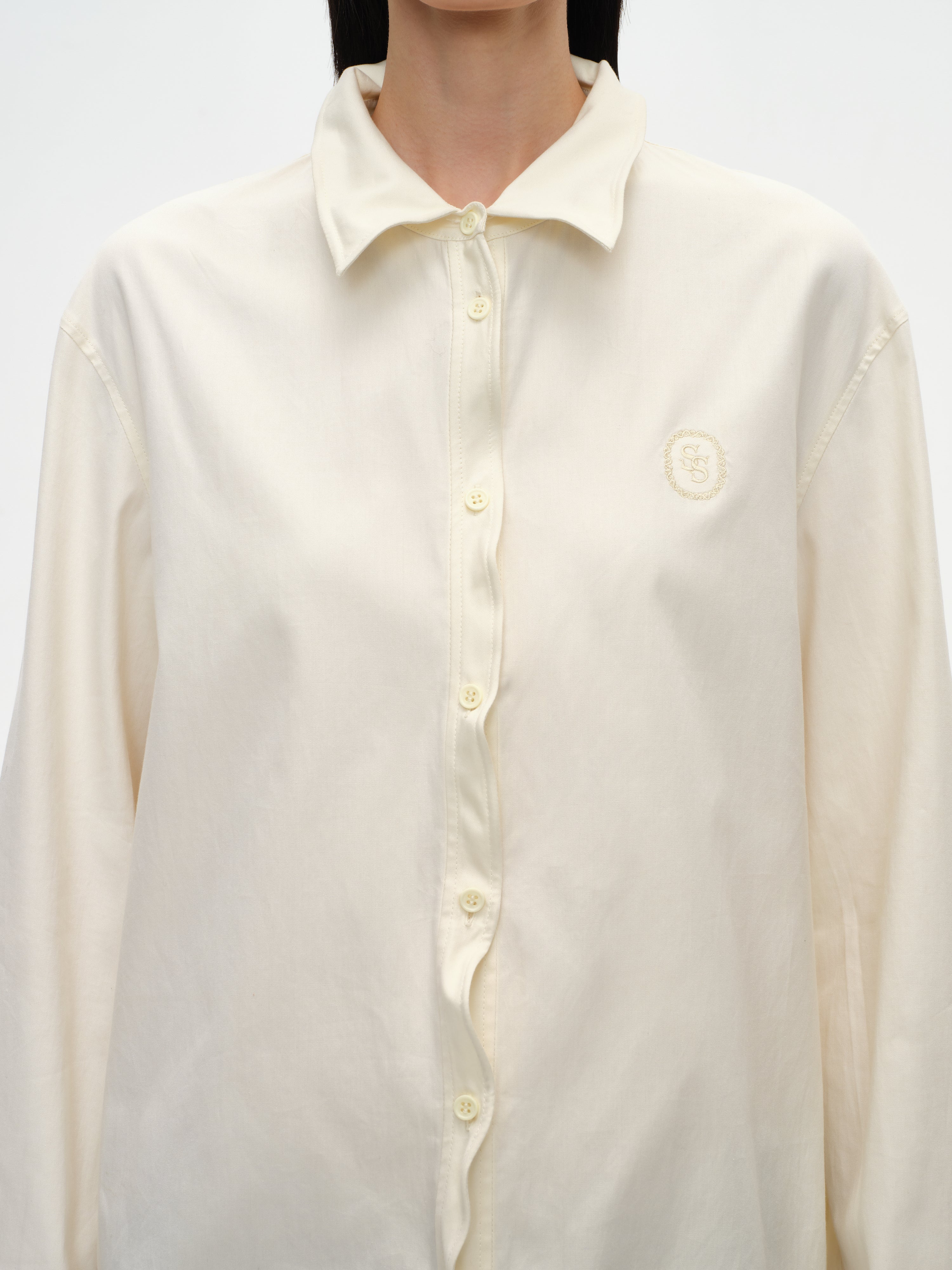 Twisted Placket Long Sleeve Shirt