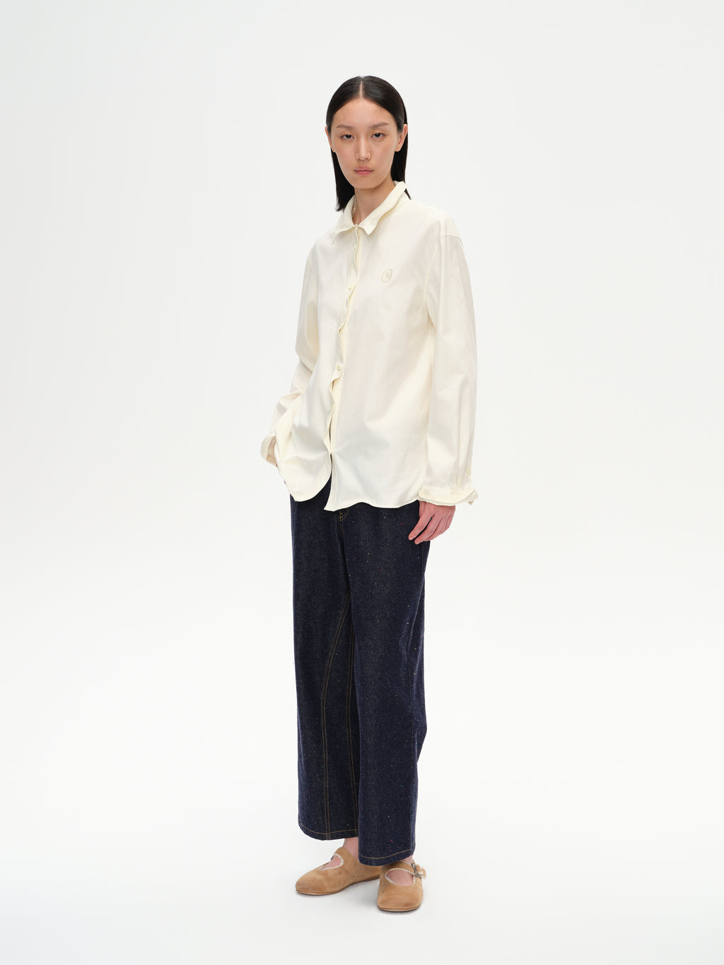 Twisted Placket Long Sleeve Shirt