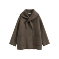 Shell Embroidery Scarf Collar Coat