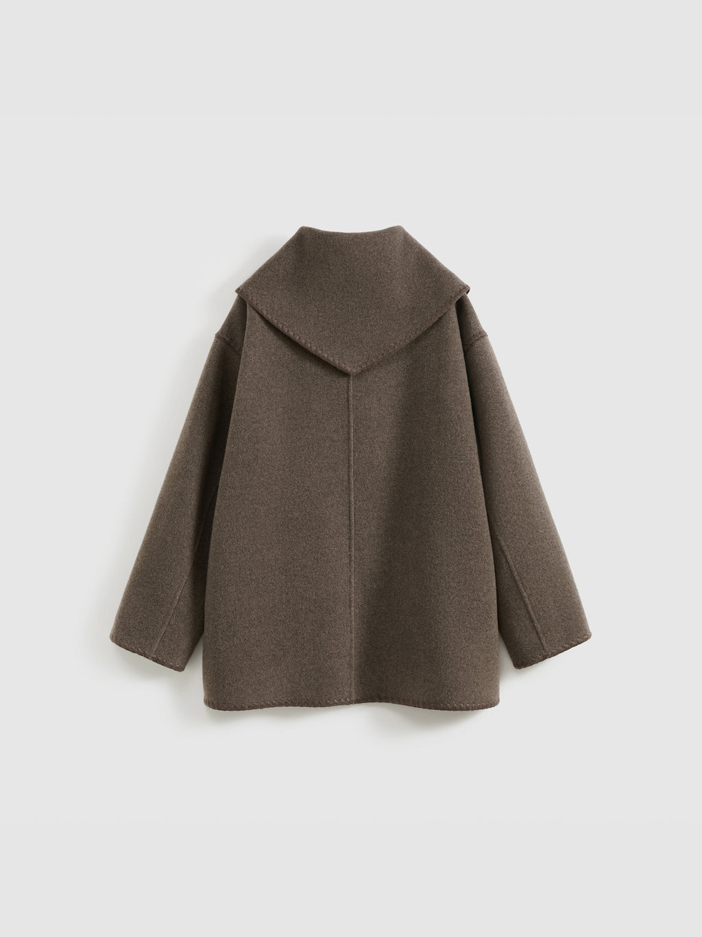 Shell Embroidery Scarf Collar Coat