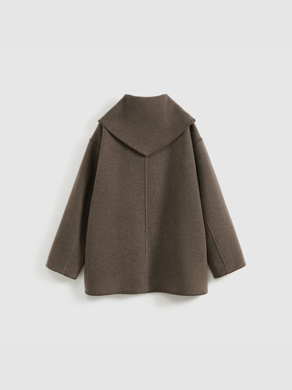 Shell Embroidery Scarf Collar Coat