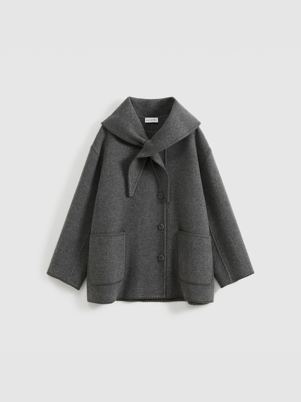 Shell Embroidery Scarf Collar Coat