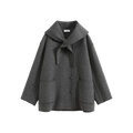 Shell Embroidery Scarf Collar Coat