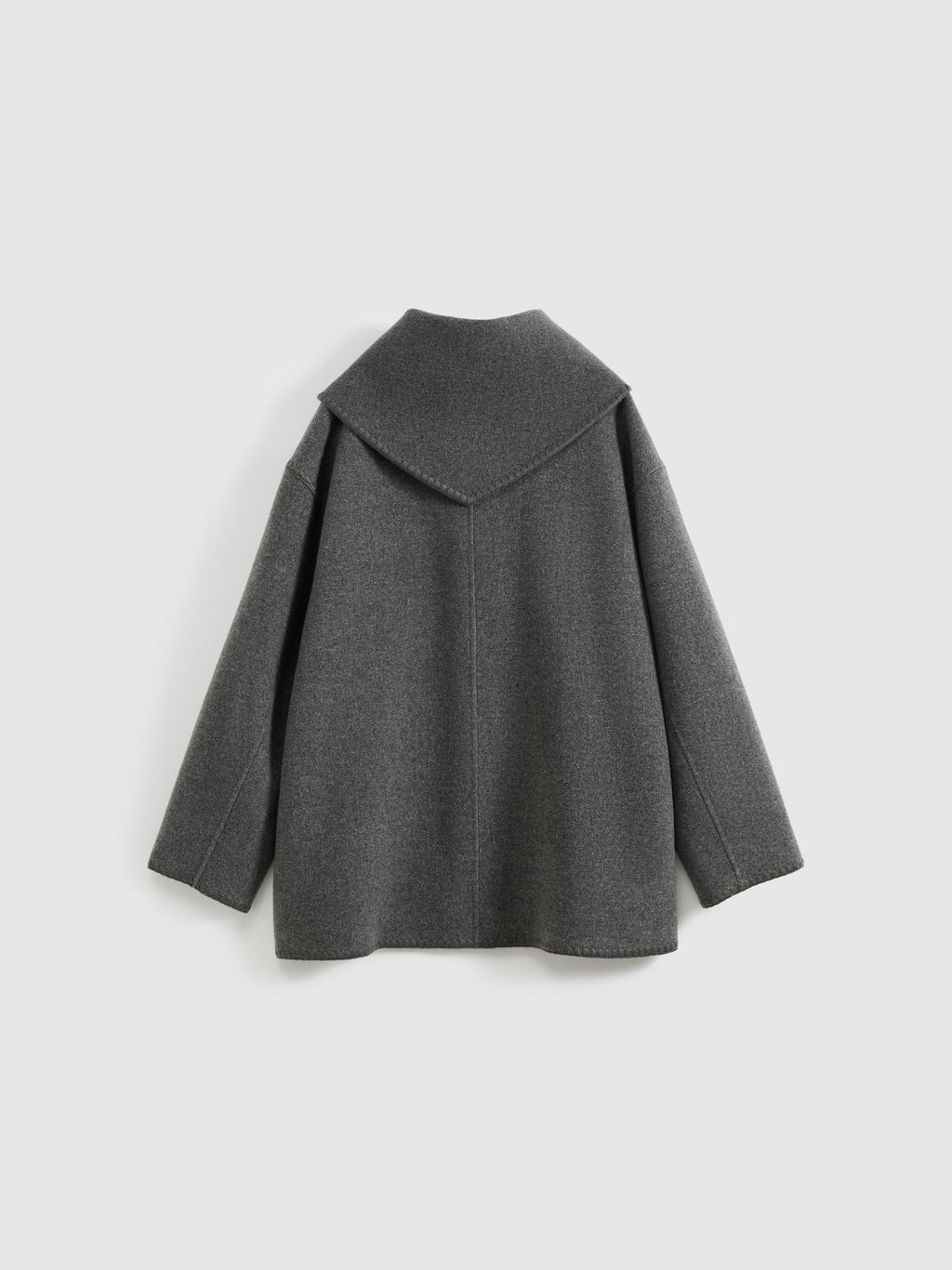 Shell Embroidery Scarf Collar Coat