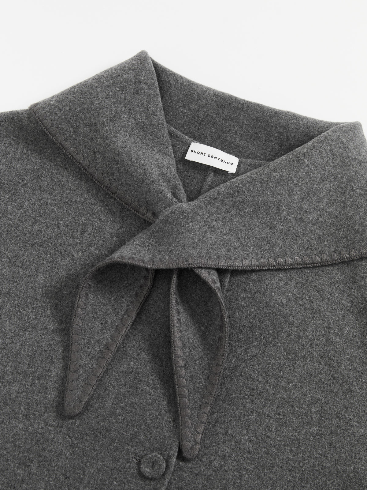 Shell Embroidery Scarf Collar Coat