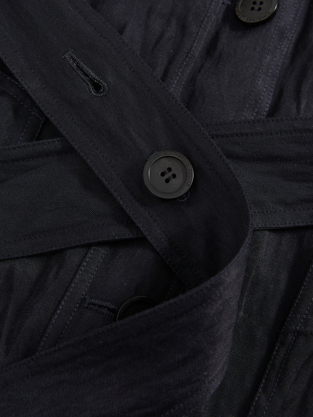 Crinkled Collar Long Trench Coat