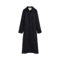 Crinkled Collar Long Trench Coat
