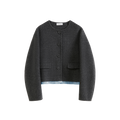Single-Breasted Patchwork Wool Coat