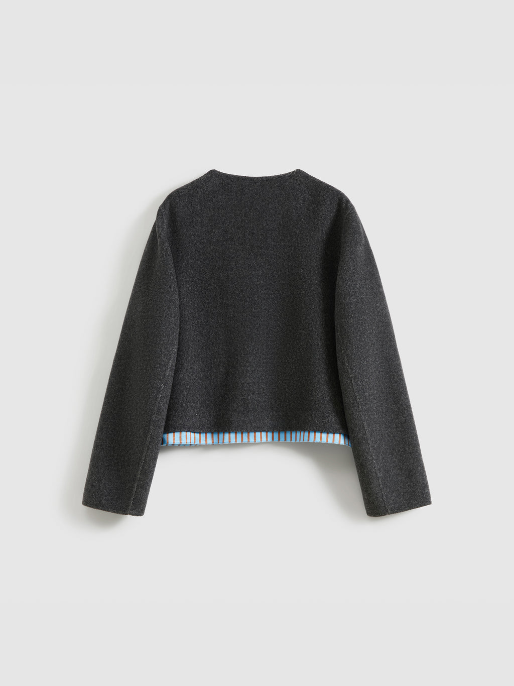 Single-Breasted Patchwork Wool Coat