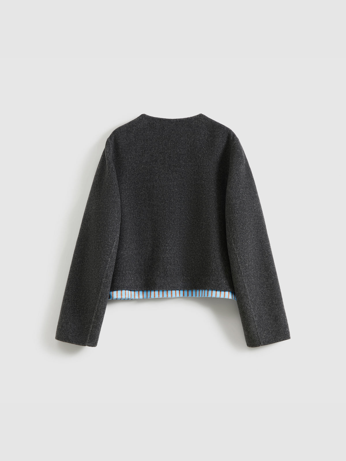 Single-Breasted Patchwork Wool Coat