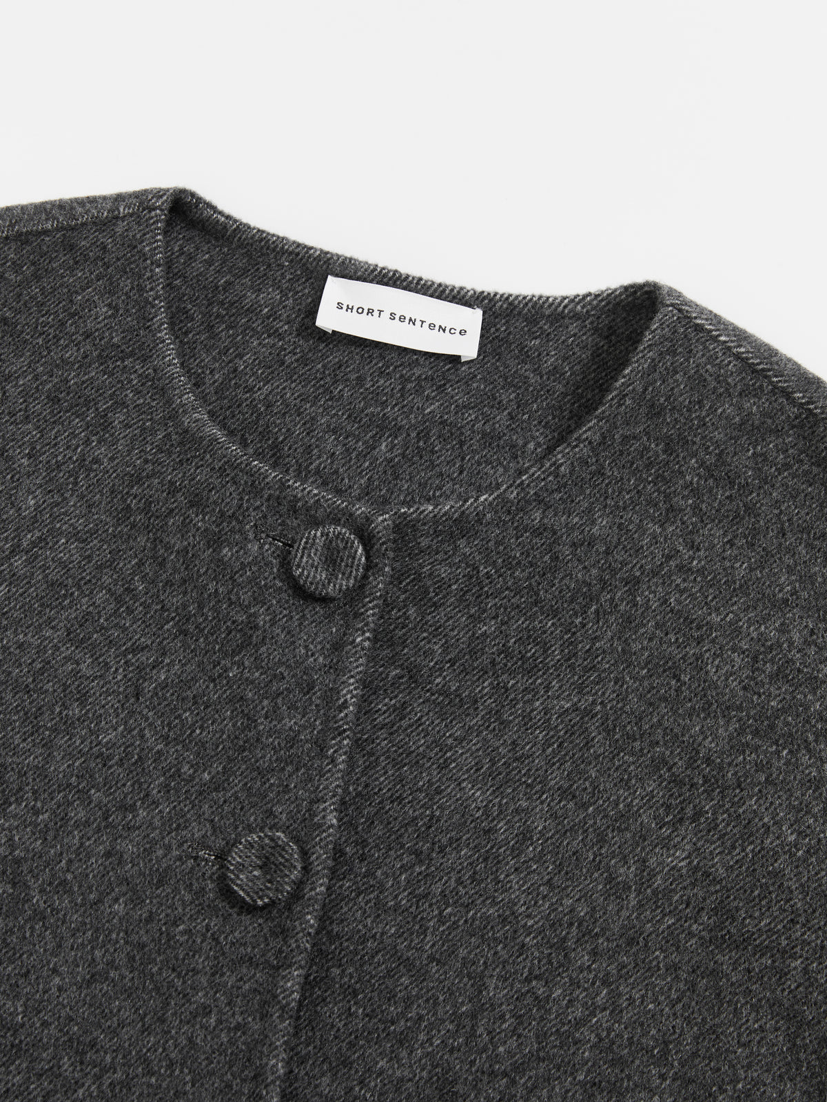 Single-Breasted Patchwork Wool Coat