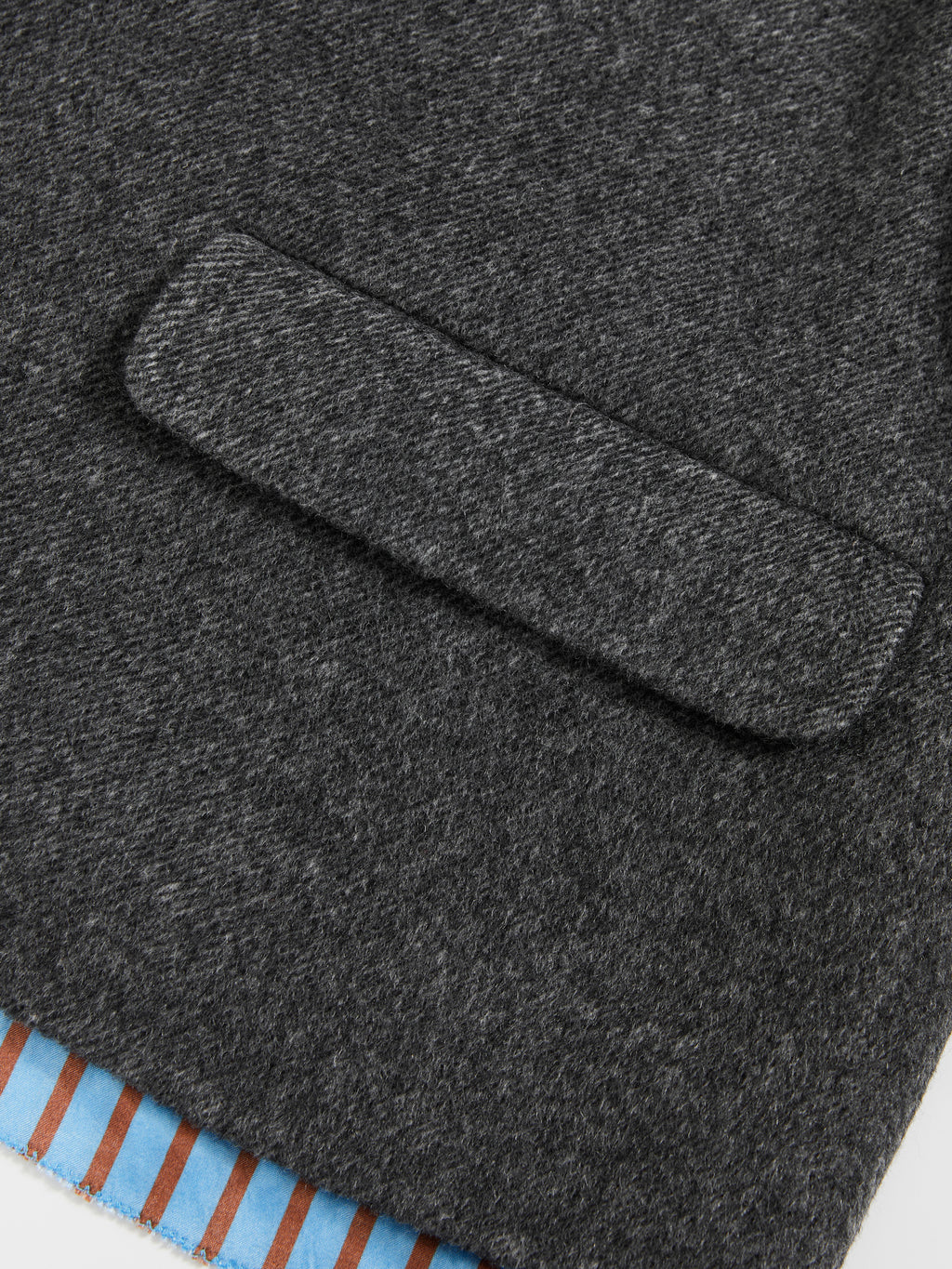 Single-Breasted Patchwork Wool Coat