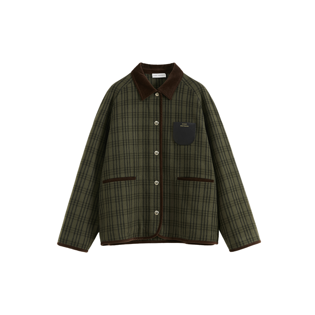 Yarn-Dyed Check Quilted Coat