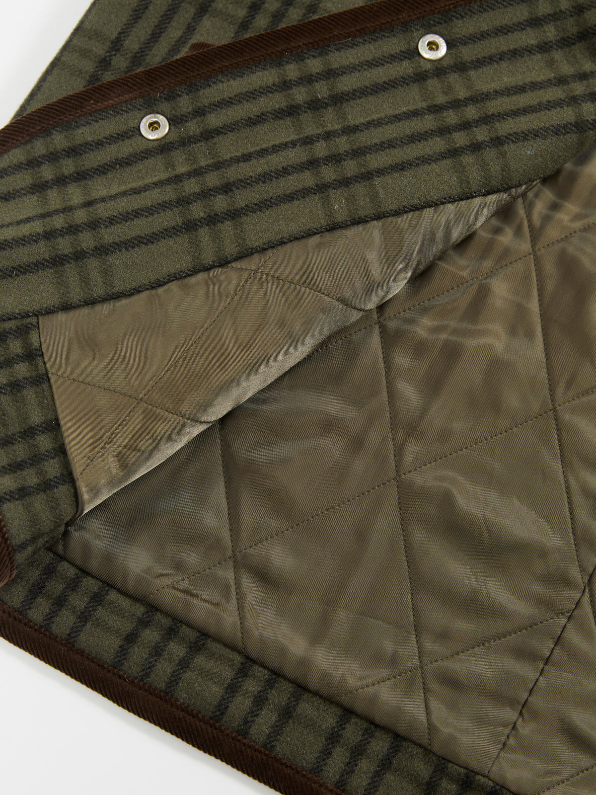Yarn-Dyed Check Quilted Coat