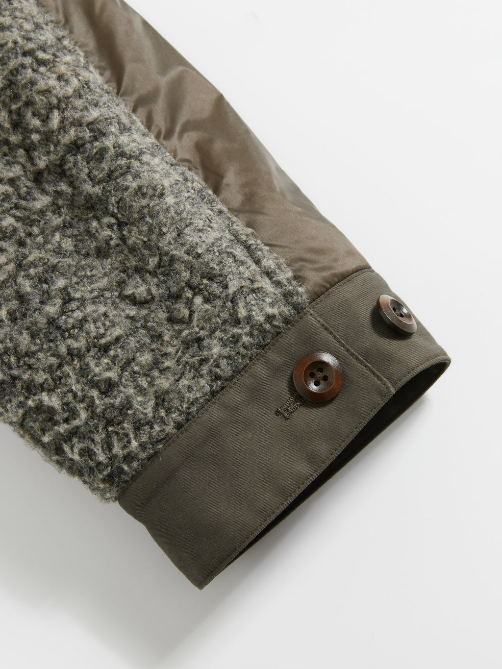 Stand Collar Color Block Fleece Coat