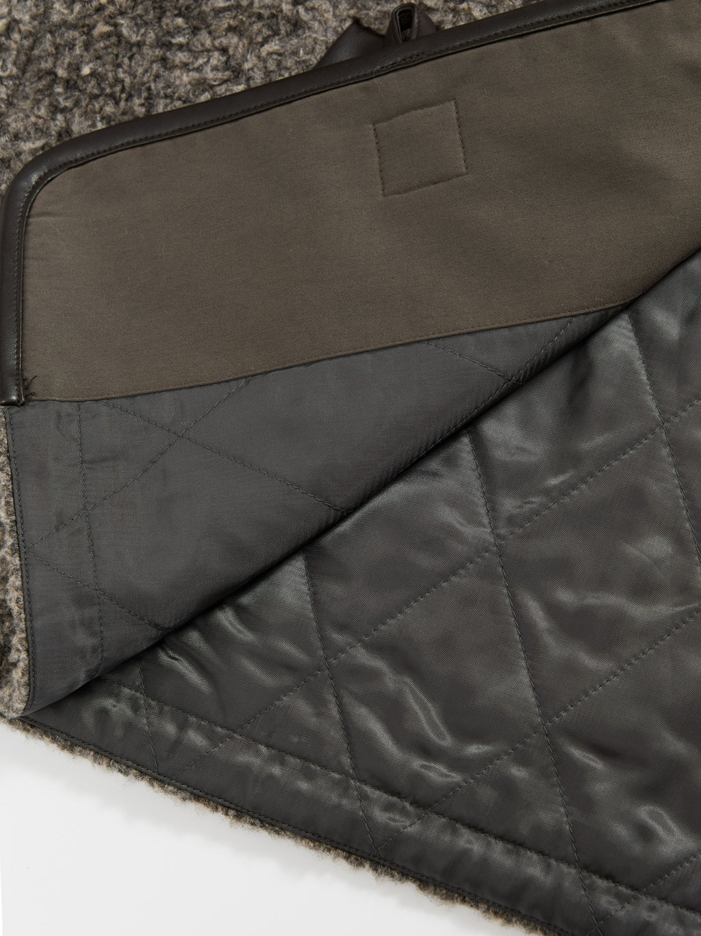 Stand Collar Color Block Fleece Coat