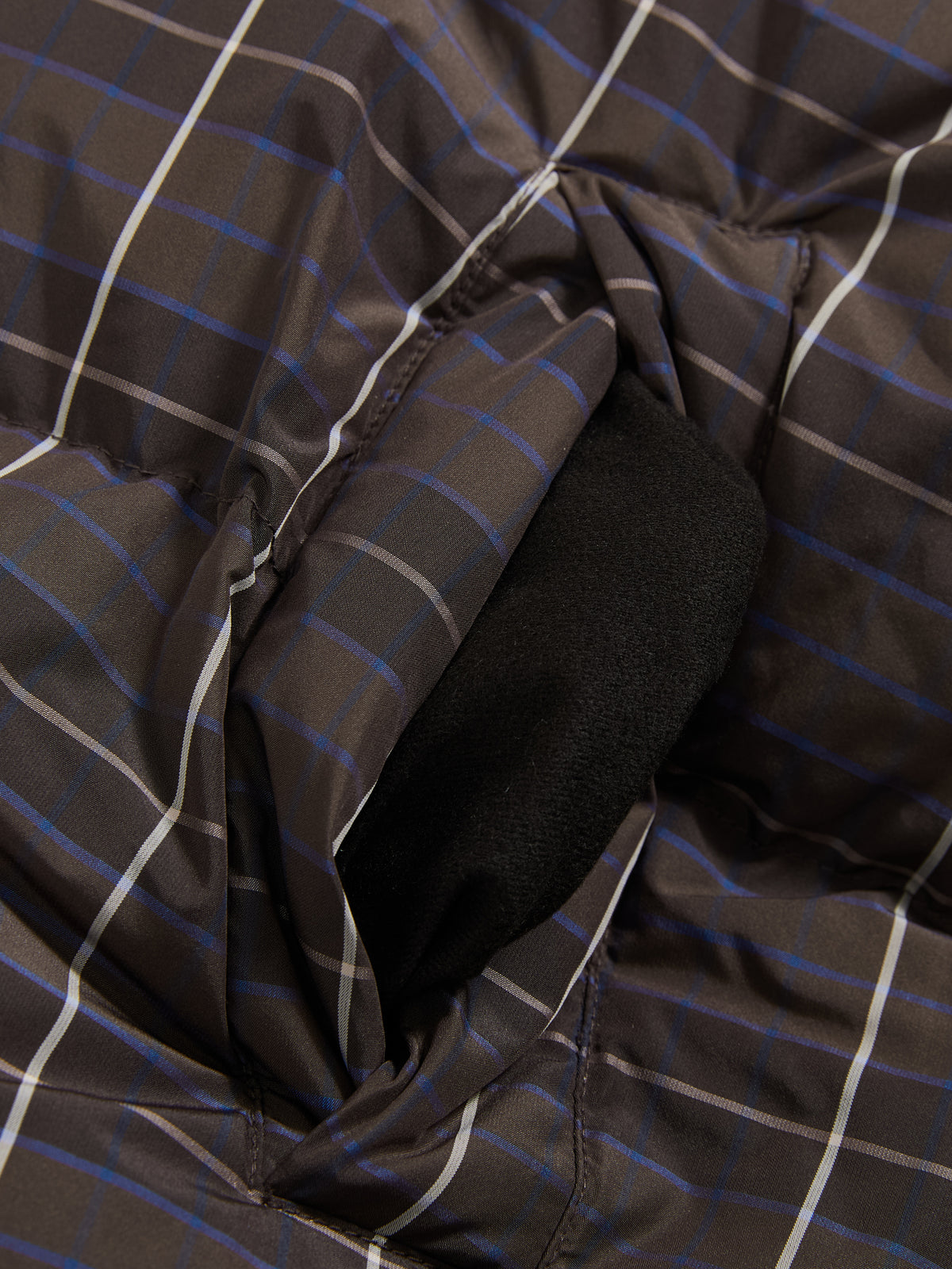 Check Stand-Collar Down Coat