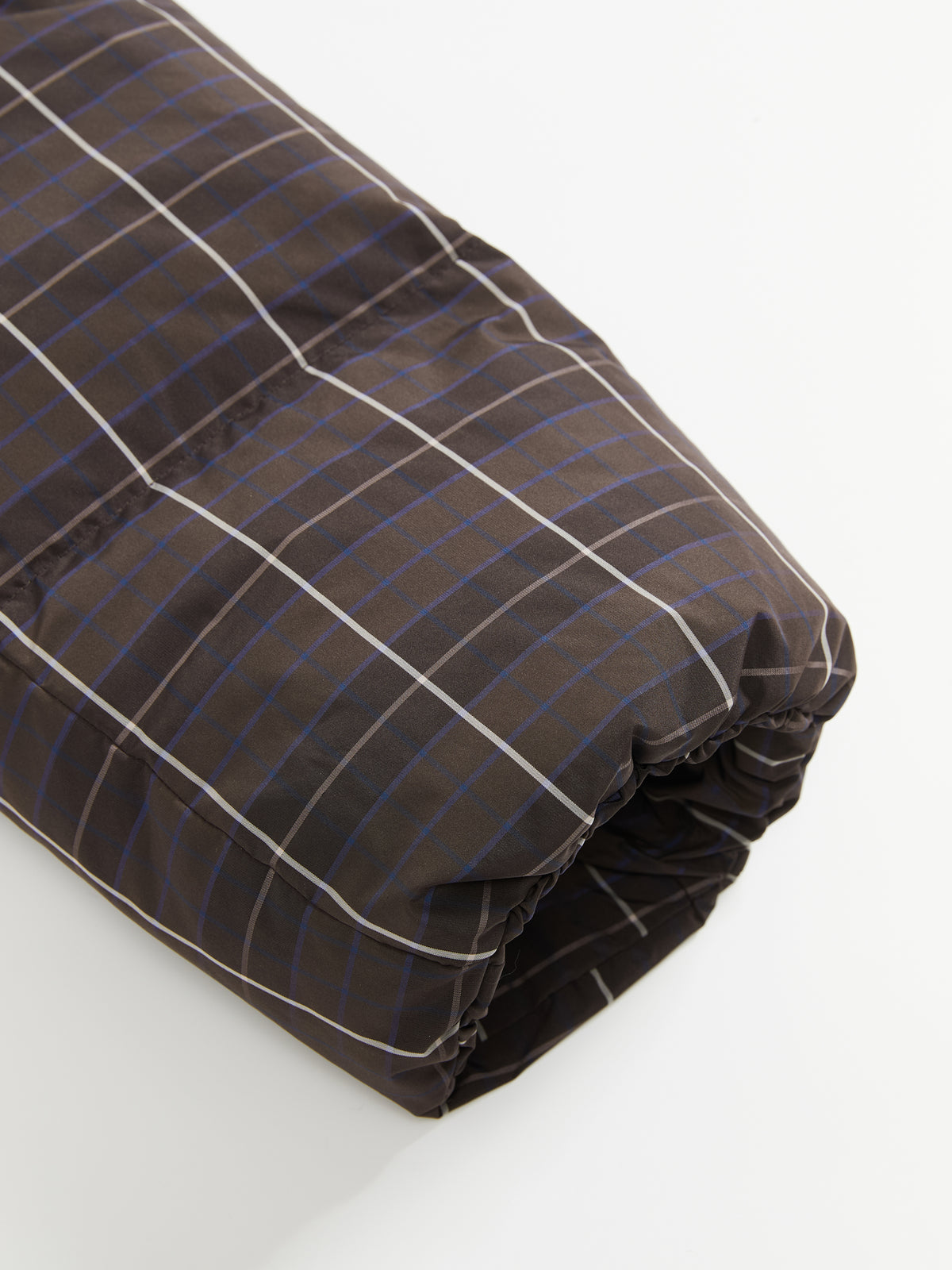 Check Stand-Collar Down Coat