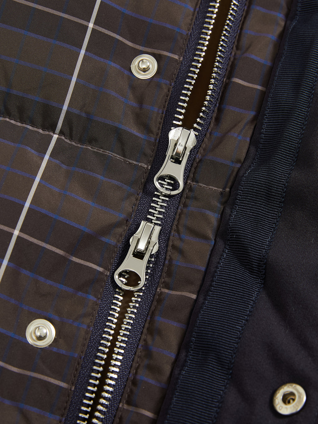 Check Stand-Collar Down Coat