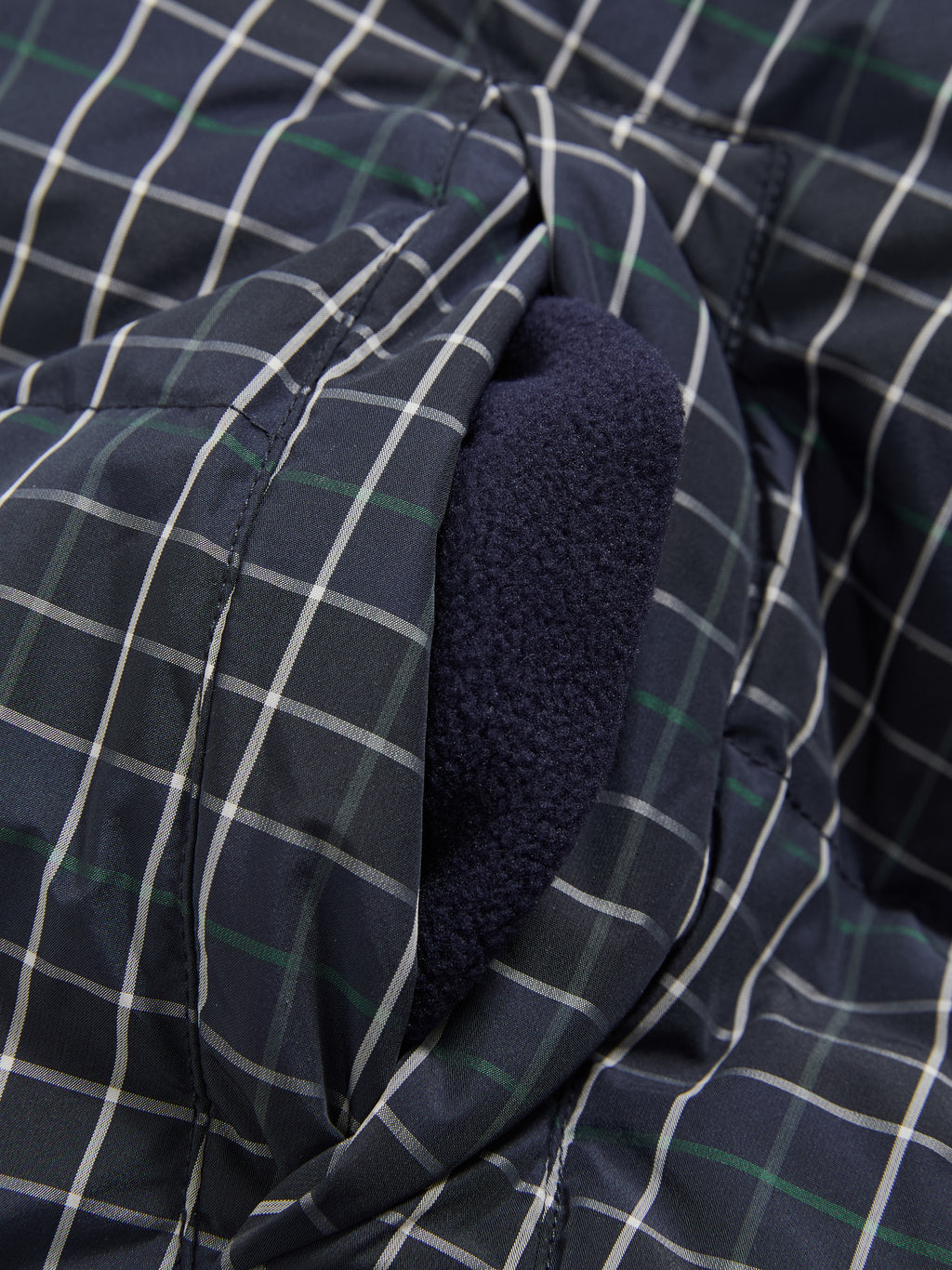 Check Stand-Collar Down Coat