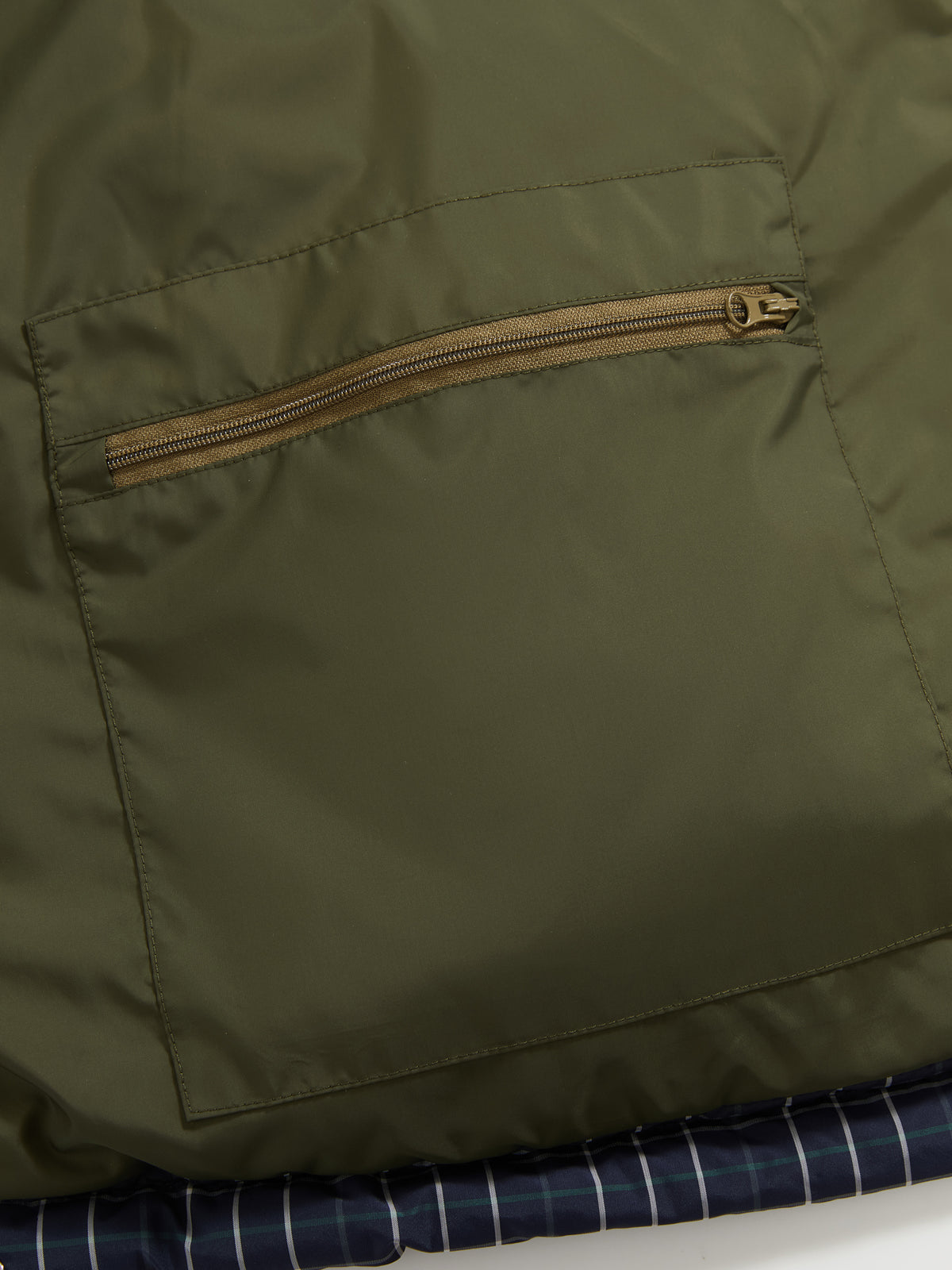 Check Stand-Collar Down Coat