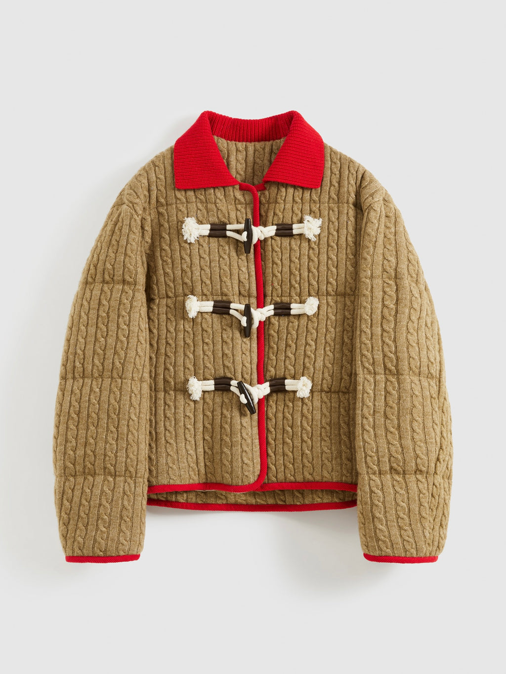 Color-Block Knit Collar Down Jacket