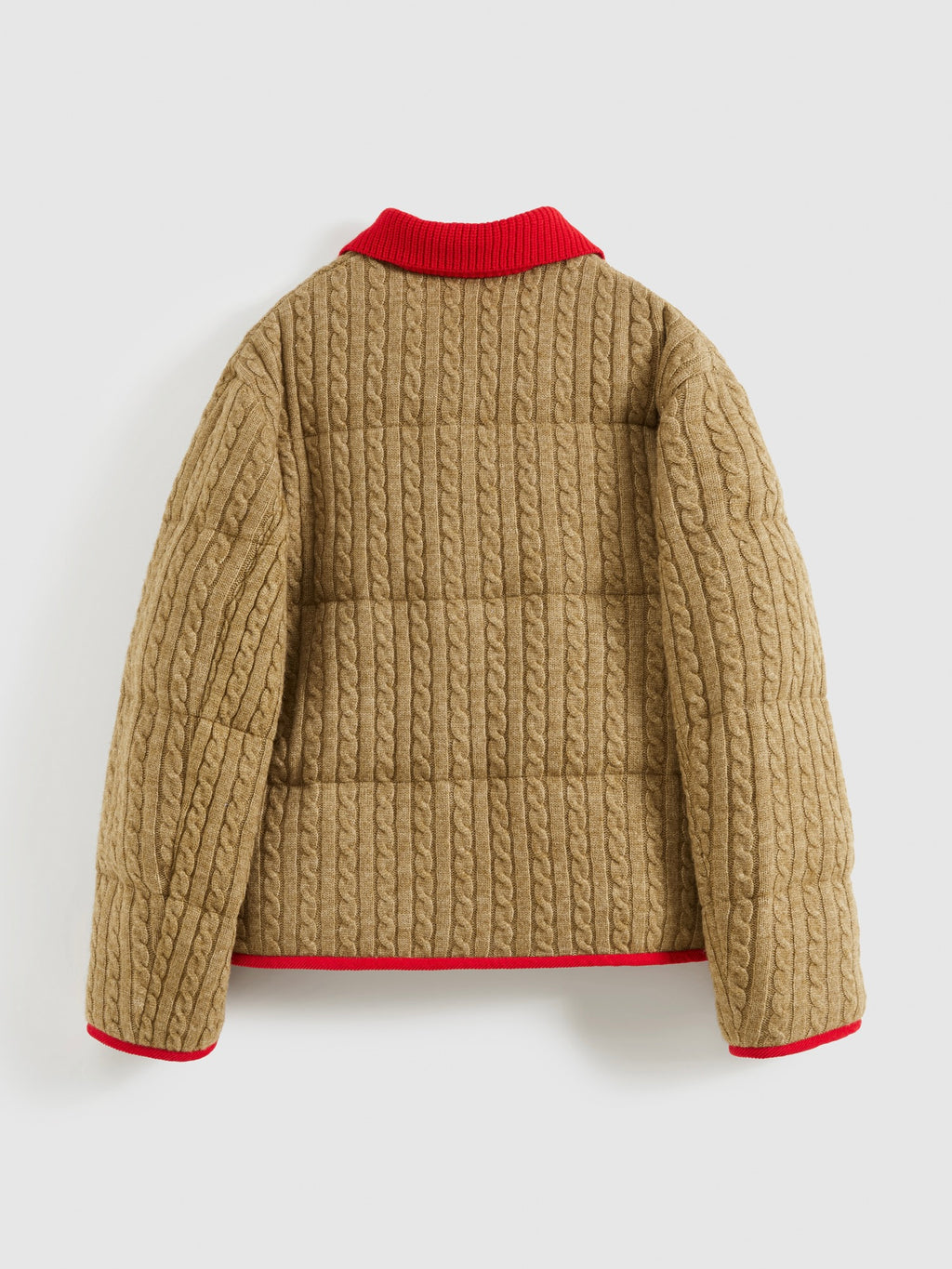 Color-Block Knit Collar Down Jacket