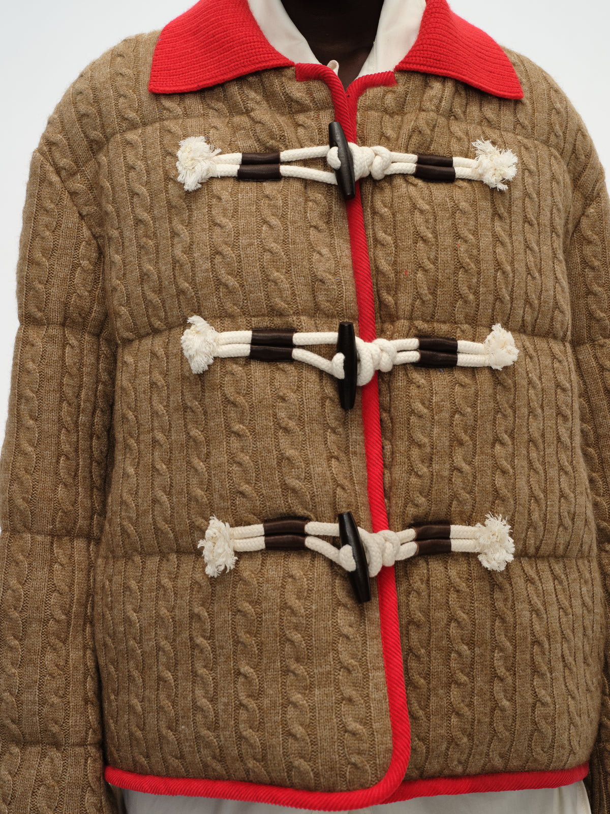 Color-Block Knit Collar Down Jacket