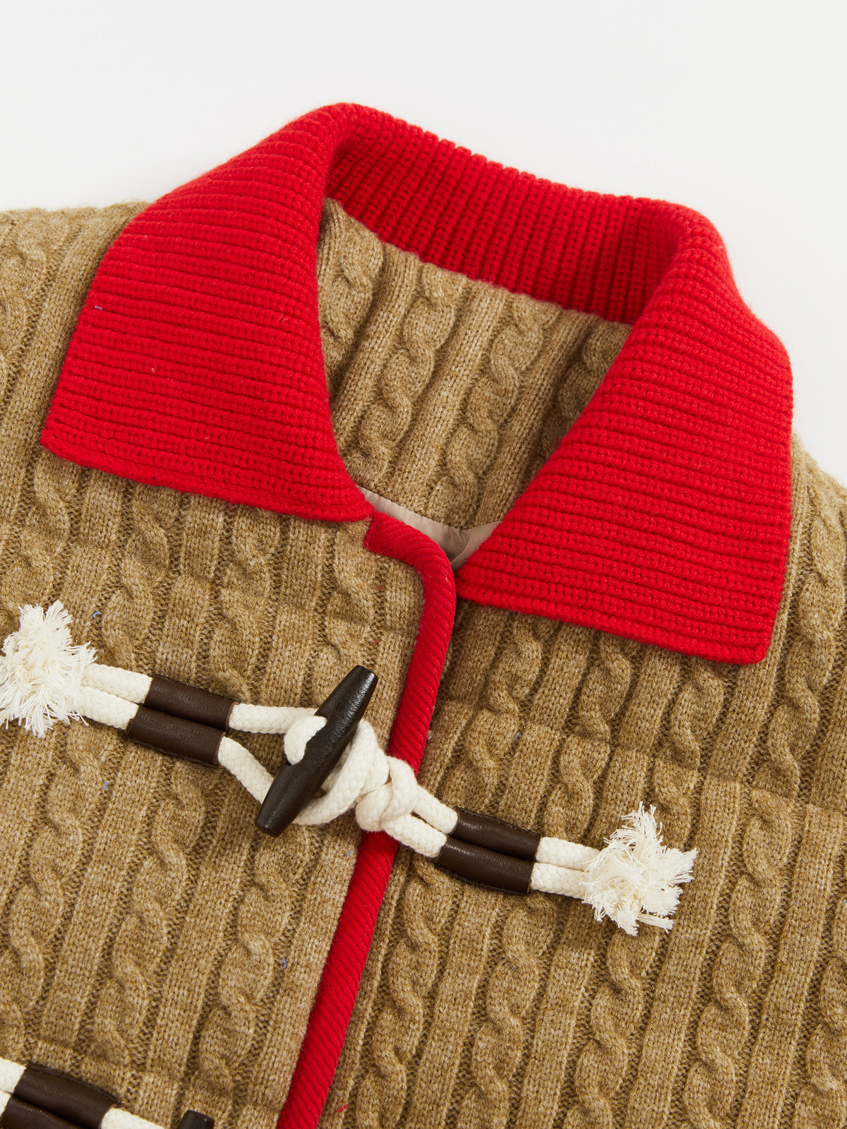 Color-Block Knit Collar Down Jacket