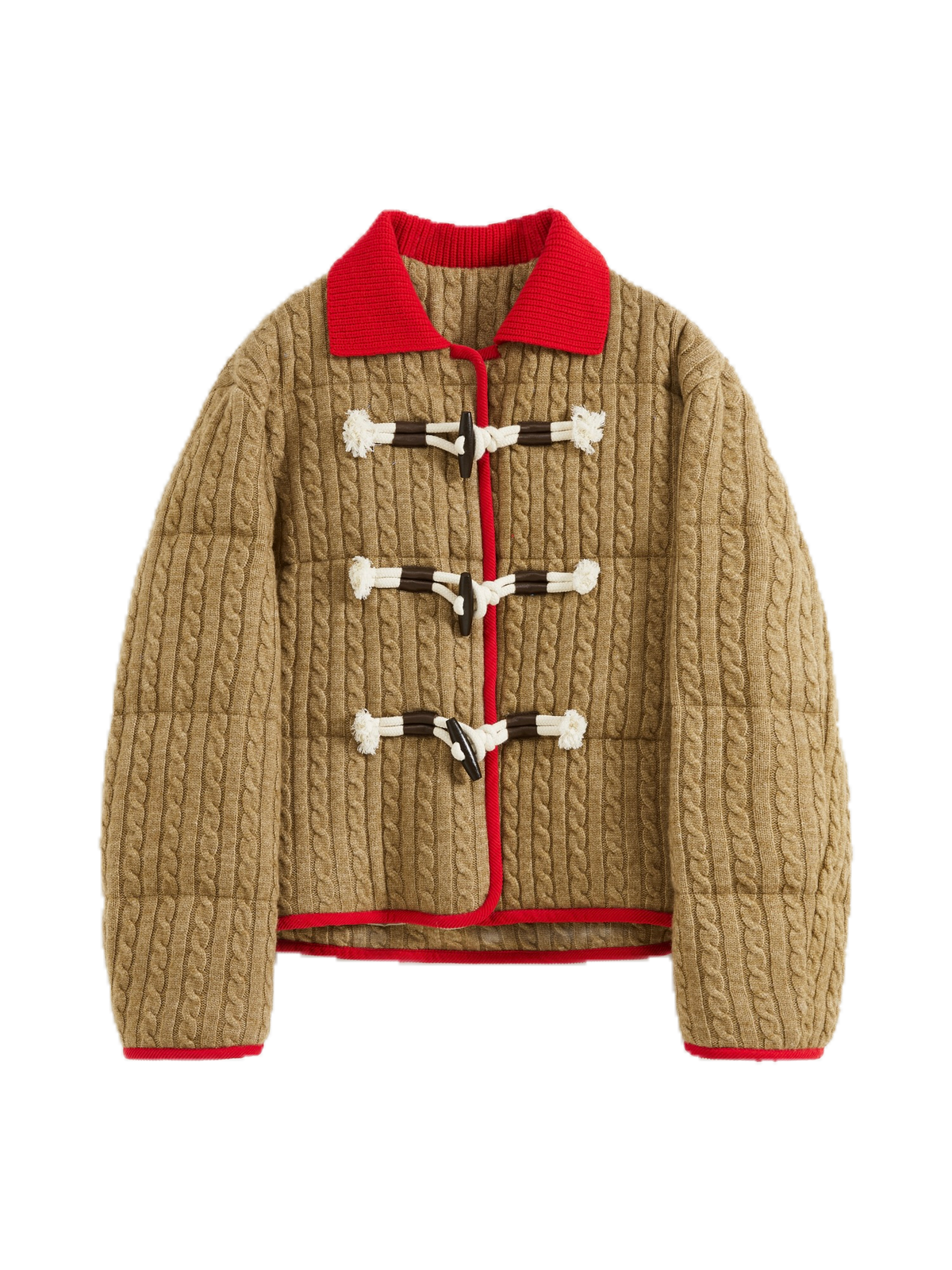 Color-Block Knit Collar Down Jacket