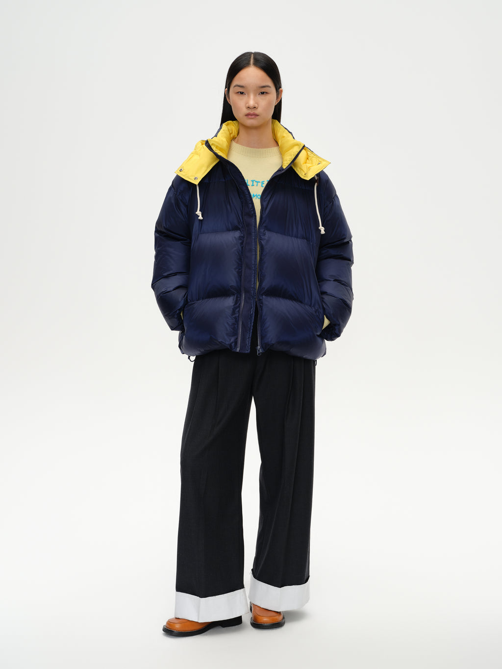 Loose Color-Block Puffer Jacket