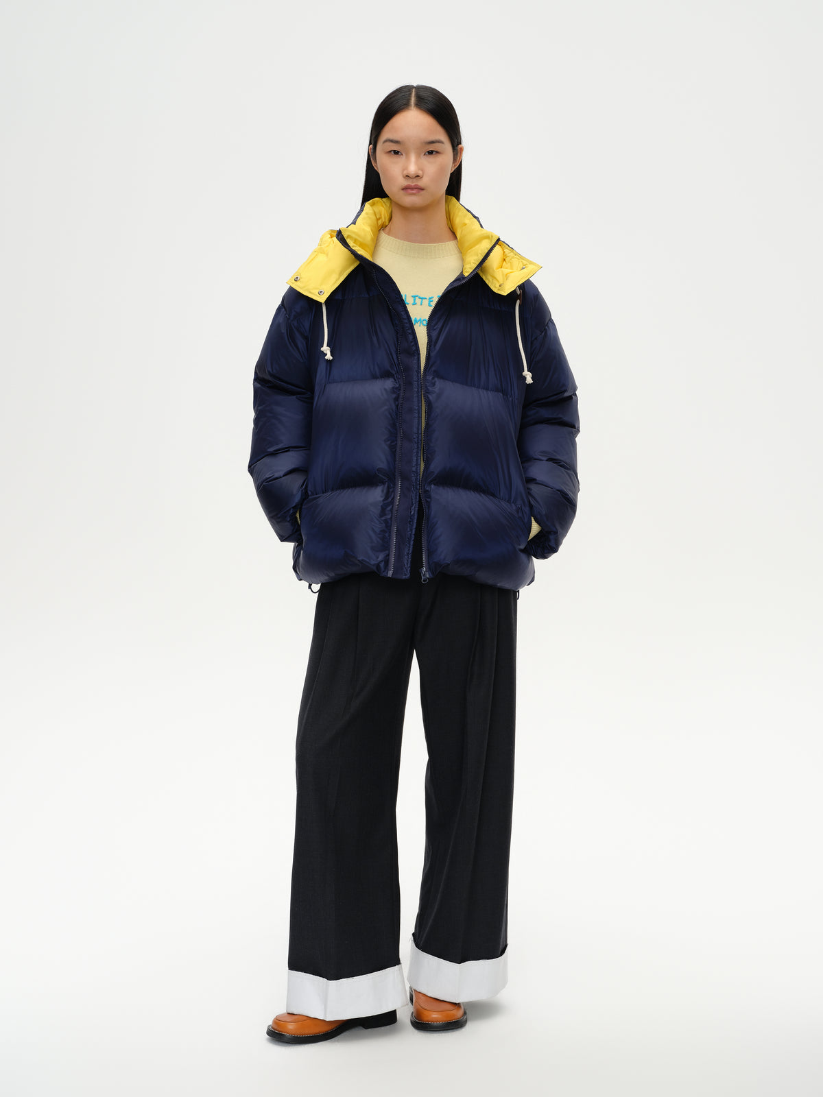 Loose Color-Block Puffer Jacket