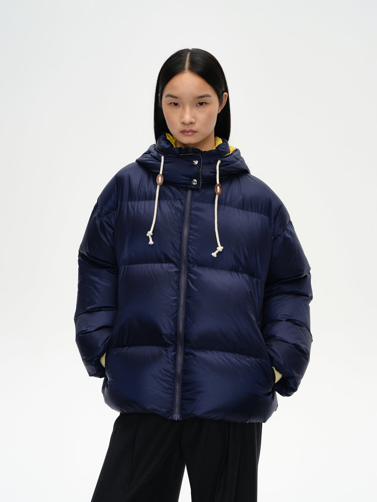 Loose Color-Block Puffer Jacket