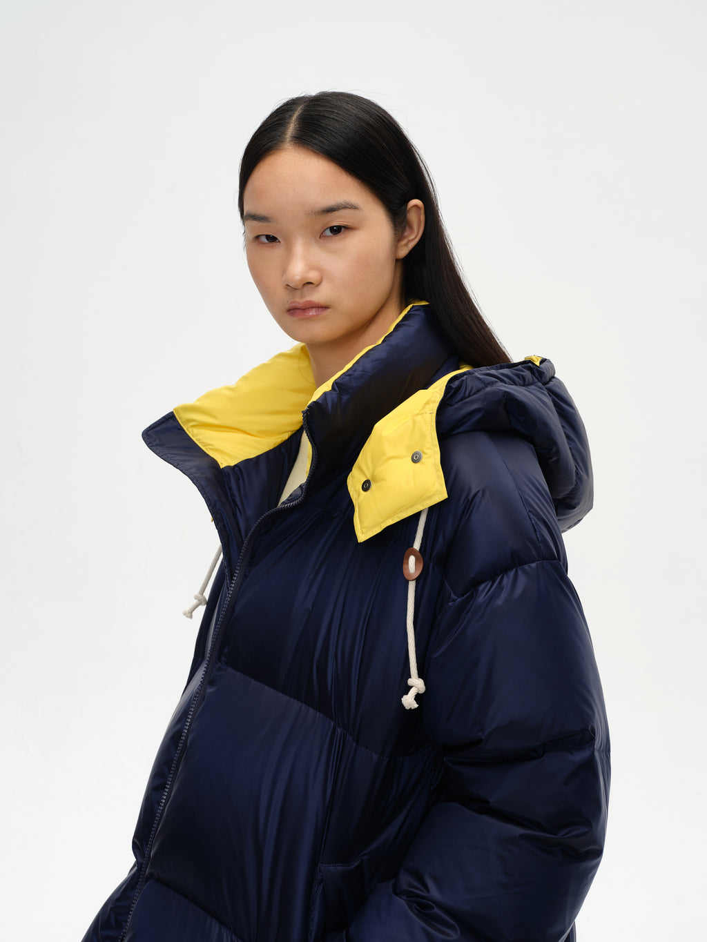 Loose Color-Block Puffer Jacket
